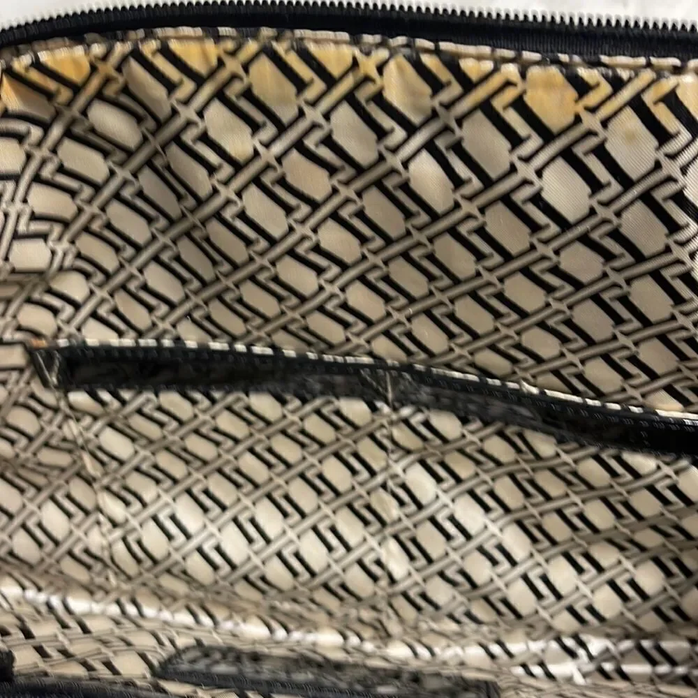 Tignanello black leather shoulder bag with gold tone hardwares